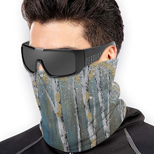 hfdff Máscara facial de pasamontañas con paisaje de bosque de árbol azul, protector de boca de moda para adultos unisex ligero, paño reutilizable y lavable