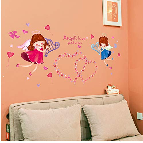 hfwh Pegatinas de Pared, Ángeles' Amor PVC Material Creativo DIY Caricatura Caricatura Calcomanías De Pared para Niños Habitación Decoración De Jardín De Infantes 45x60cm