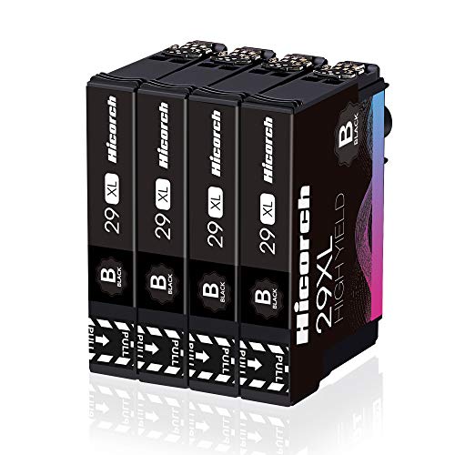 Hicorch 29XL Negro para Epson 29 Cartuchos de Tinta Compatible con Epson Expression Home XP-235 XP-245 XP-247 XP-255 XP-342 XP-332 XP-335 XP-345 XP-432 XP-435 XP-442 (4-Pack)