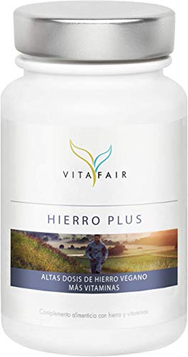 Hierro Plus - Vitamina C, B12 y Biotina - 120 Cápsulas - Esta Combinación Cubre al 100% de tus Necesidades Diarias - Dosis Alta - Vegano - Máxima Biodisponibilidad - German Quality