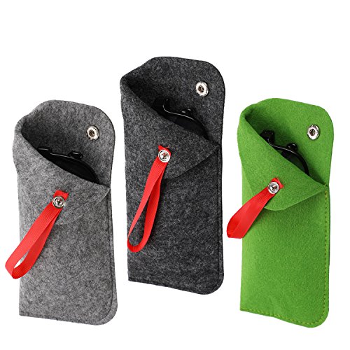 Hifot Estuche de gafas suaves 3 piezas, Estuche Fundas Gafas de viaje portátiles caso Porta gafas