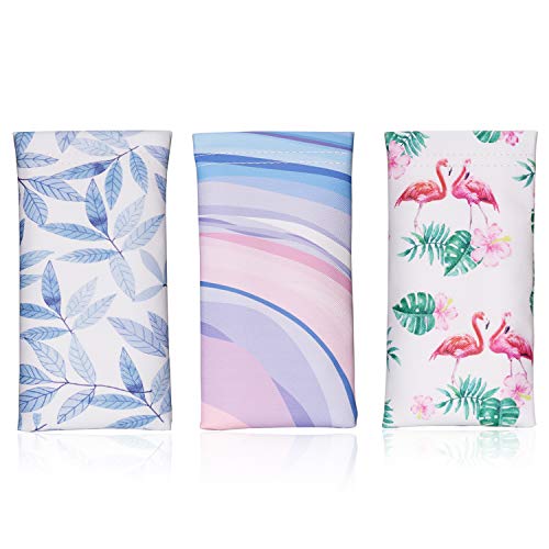 Hifot Funda Gafas de Sol 3 Piezas, PU Cuero Suave Estuche Gafas Almacenaje, Bolsa Gafas para Hombre Mujer niña