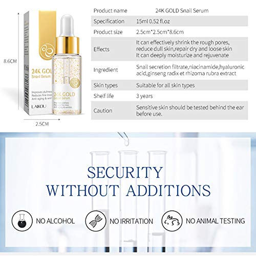 Hilai 1 Botella Avanzada Caracol Esencia Intensiva Reparadora Antiedad Hidratación Hidratante Suero Facial Potente Ampolla de Hidratación Para Piel de Strenghtens(15ml/0.52fl.oz)