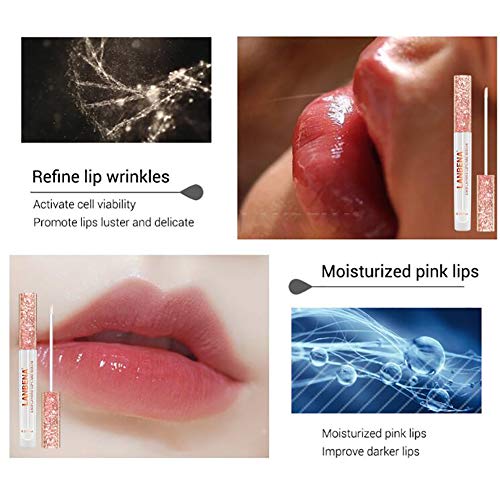 Hilai 1 UNID Lips Care Serum Hidratante Natural Lip Essence Lip Care Essence Brillo labial Lip Plumper Lip Serum Lip Care Poderoso Relleno Serum Lip Gloss Mejora la elasticidad de los labios