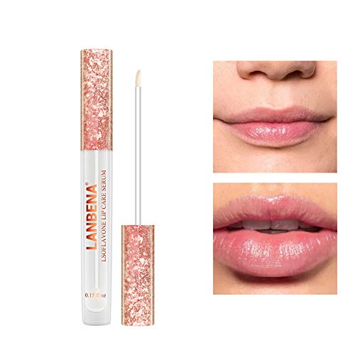 Hilai 1 UNID Lips Care Serum Hidratante Natural Lip Essence Lip Care Essence Brillo labial Lip Plumper Lip Serum Lip Care Poderoso Relleno Serum Lip Gloss Mejora la elasticidad de los labios