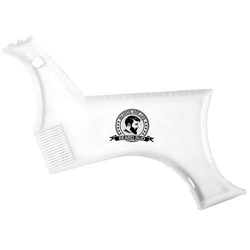 Hilai 1pc Plantilla para barba set de ayuda para el afeitado con peine para hombres la perilla el cuello plantilla para barba como utensilio para dar estilo a la barba plantilla(Transparente)