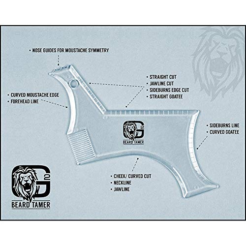 Hilai 1pc Plantilla para barba set de ayuda para el afeitado con peine para hombres la perilla el cuello plantilla para barba como utensilio para dar estilo a la barba plantilla(Transparente)