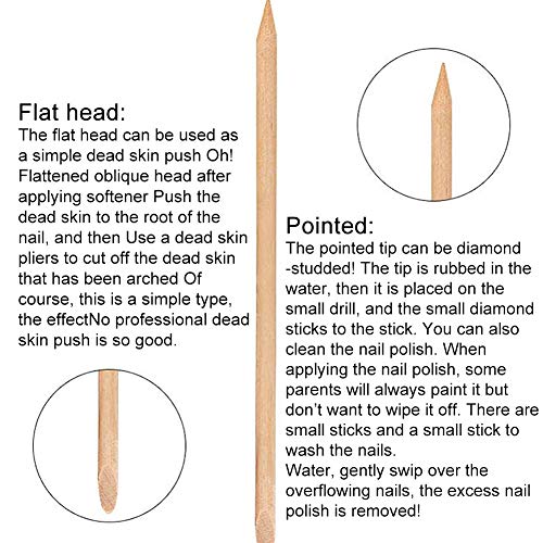 Hilai 50 UNIDS de Madera de Doble Punta para Usar en Diferentes Tareas de Manicura Nail Art Naranja Madera Stick Removedor palitos de naranjo