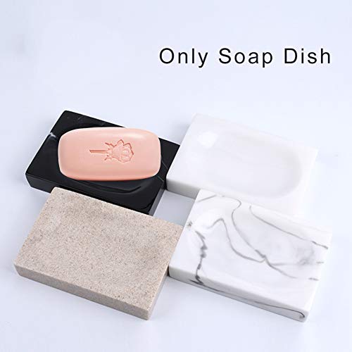 HilMe - Jabonera de mármol, soporte para barra de jabón, bandeja de esponja de mármol natural para lavabo de baño, cocina, No nulo, Tinta blanca., Tamaño libre