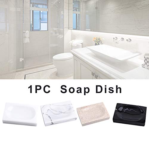HilMe - Jabonera de mármol, soporte para barra de jabón, bandeja de esponja de mármol natural para lavabo de baño, cocina, No nulo, Tinta blanca., Tamaño libre