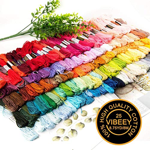 Hilos Punto de Cruz, Vibeey Hilos para Bordar 150 Colores Hilo para Pulseras Madejas de Hilos, Hilo de Bordar con Algodón para Tejido de Punto de Cruz, Hilo de Pulsera, Conjunto de Hilo de Bordado