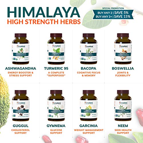 Himalaya Bacopa Monnieri/Brahmi | Suplemento Cerebral, Noótropo y Refuerzo Cerebral | Para el Enfoque Mental + la Memoria + la Claridad | 60 Tabletas, 750mg, 2 Meses de Suministro (2pack)