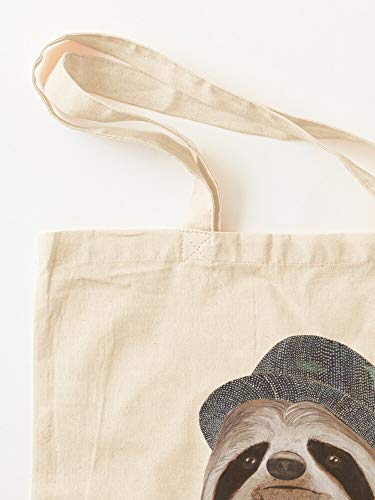 Hipster Groovy Sloth Rave Animal Party Tote Cotton Very Bag | Bolsas de supermercado de lona Bolsas de mano con asas Bolsas de algodón duraderas
