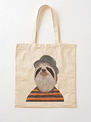 Hipster Groovy Sloth Rave Animal Party Tote Cotton Very Bag | Bolsas de supermercado de lona Bolsas de mano con asas Bolsas de algodón duraderas