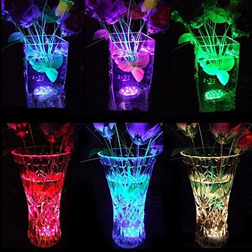 Hitopin Submersible LED Lights Remote Controlled Operated Wireless Multicolor Waterproof Underwater Submersible Led Lights for Pond, Party,Wedding, Vase Base, Christmas Home Lighting,Set of 4