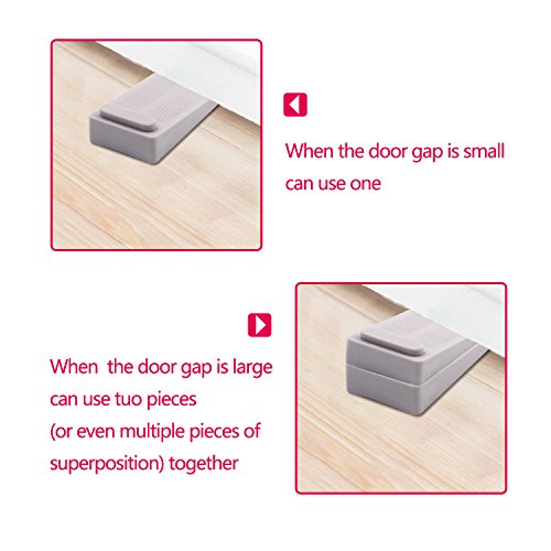 Hiveseen Topes para puertas, Cuña Puerta de Goma Non-scratching para Office Home, 9.5x4x2cm-4pcs(Gris)