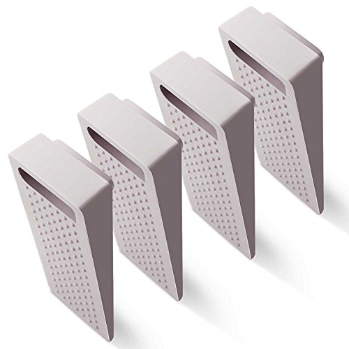 Hiveseen Topes para puertas, Cuña Puerta de Goma Non-scratching para Office Home, 9.5x4x2cm-4pcs(Gris)