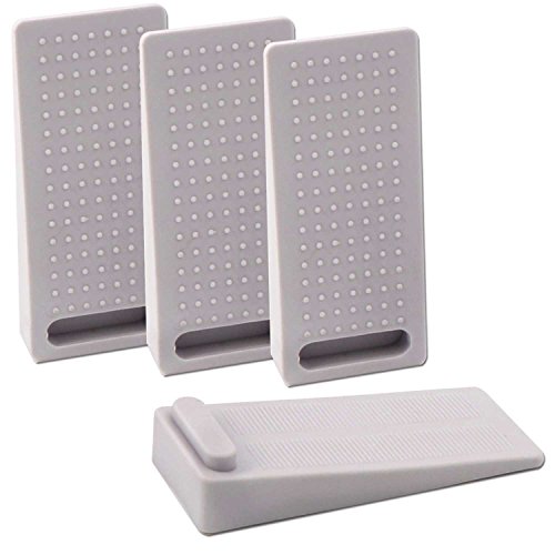 Hiveseen Topes para puertas, Cuña Puerta de Goma Non-scratching para Office Home, 9.5x4x2cm-4pcs(Gris)
