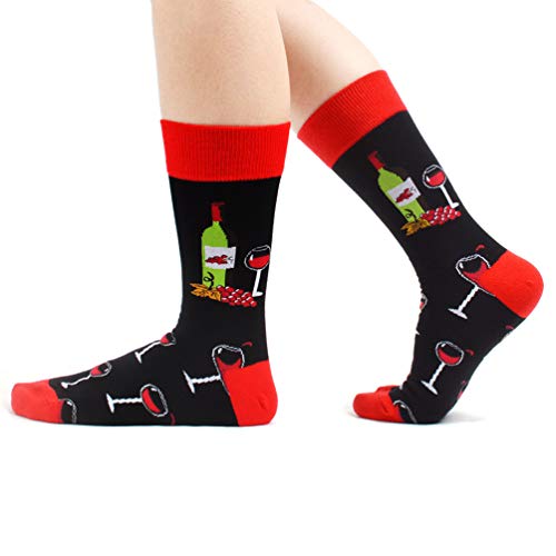 HIWEAR Vestido para hombre Colorido Diseño divertido Comodidad peinada Algodón Crew Pack de calcetines (Fashion-mix4)