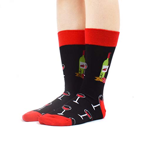 HIWEAR Vestido para hombre Colorido Diseño divertido Comodidad peinada Algodón Crew Pack de calcetines (Fashion-mix4)