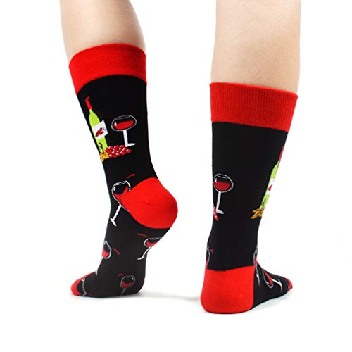 HIWEAR Vestido para hombre Colorido Diseño divertido Comodidad peinada Algodón Crew Pack de calcetines (Fashion-mix4)