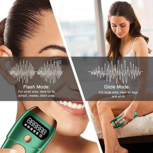 HKD Depilación láser, IPL Profesional Depilador Láser 888888 Parpadea Sin Dolor Dispositivo de Depilación for Cara, Axilas, Bikini y Cuerpo (Color : Green, Size : 17 * 7 * 4cm)