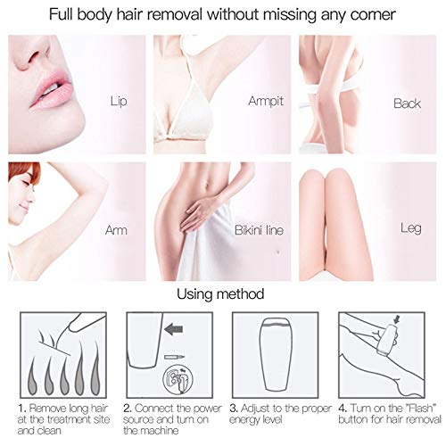 HKD Depilación láser, IPL Profesional Depilador Láser 888888 Parpadea Sin Dolor Dispositivo de Depilación for Cara, Axilas, Bikini y Cuerpo (Color : Green, Size : 17 * 7 * 4cm)