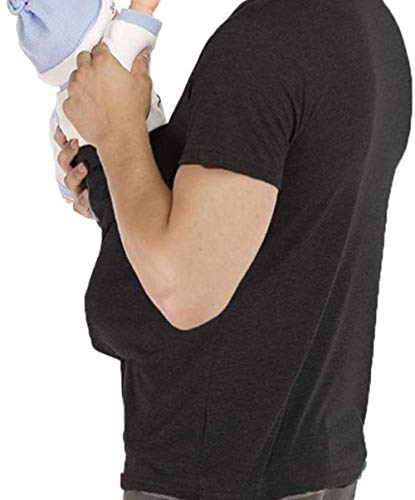 HKDFFC Hombres Canguro Porta Bebé Camiseta Papa Porta Bebé Ropa De Abrigo Lactancia Multifuncional Camiseta Cuello Redondo Informal De Ropa De Caballero,XXXL