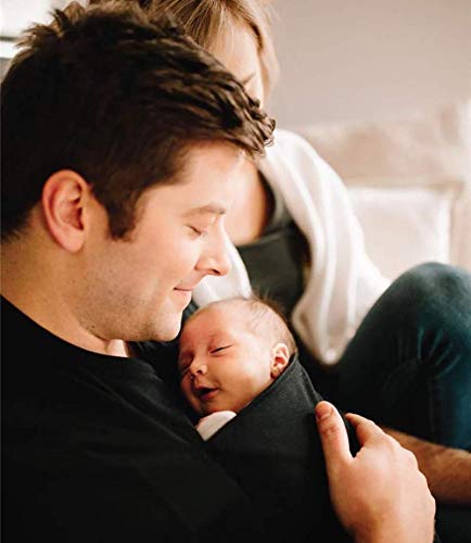 HKDFFC Hombres Canguro Porta Bebé Camiseta Papa Porta Bebé Ropa De Abrigo Lactancia Multifuncional Camiseta Cuello Redondo Informal De Ropa De Caballero,XXXL