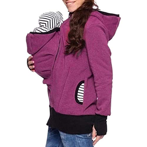 HNKJK Chaqueta Portabebés Sudaderas De Premamá Abrigos De Manga Larga, Portabebé para Embarazo, Chaqueta De Cuidado De Canguro con Bolsillo Extraíble para Bebé,M
