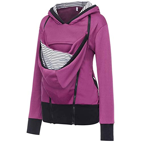 HNKJK Chaqueta Portabebés Sudaderas De Premamá Abrigos De Manga Larga, Portabebé para Embarazo, Chaqueta De Cuidado De Canguro con Bolsillo Extraíble para Bebé,M