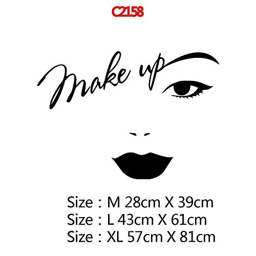 HNXDP Maquillaje Pegatina de pared Decoración de vinilo para niñas Dormitorio Salón de belleza Decoración Calcomanía Pegatinas de vinilo Mural Decorativo 57cmX81cm
