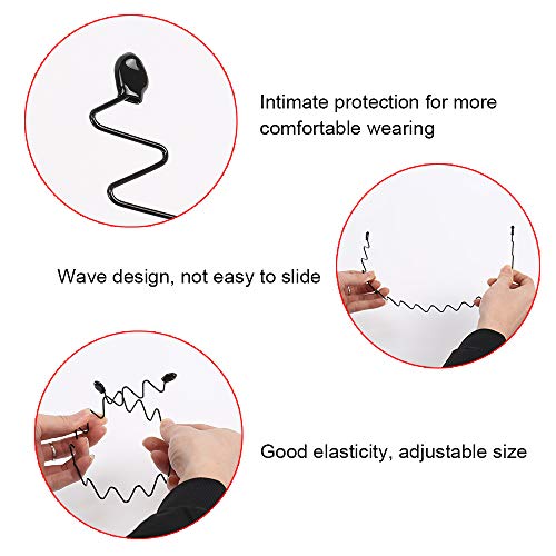 HO2NLE 6pcs Diadema de Metal Hombre y Mujer Unisex Diadema Negra Ondulada Flexible Diadema Antideslizante Simple Deporte Banda para el Cabello Peinado Pinchos Aro de Pelo Accesorios