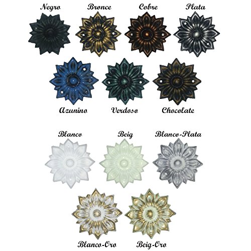 Hogares con Estilo - Cabecero Descuento del 50%. De forja Nacional Modelo Círculos, Color Blanco-Plata para Cama de 150 cms, Medidas Disponibles.