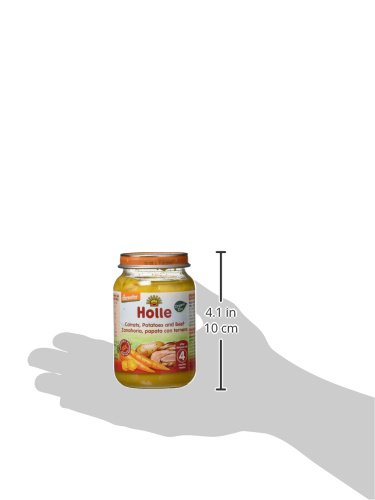 Holle Potito de Zanahoria, Patata con Ternera (+4 meses) - Paquete de 6 x 190 gr - Total: 1140 gr