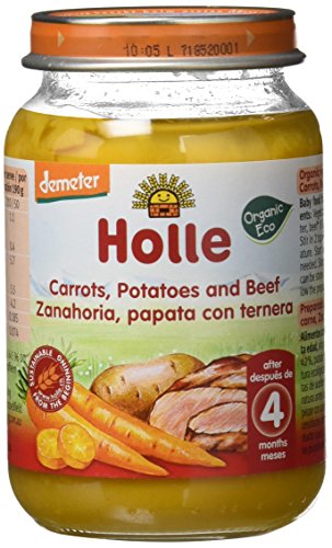 Holle Potito de Zanahoria, Patata con Ternera (+4 meses) - Paquete de 6 x 190 gr - Total: 1140 gr