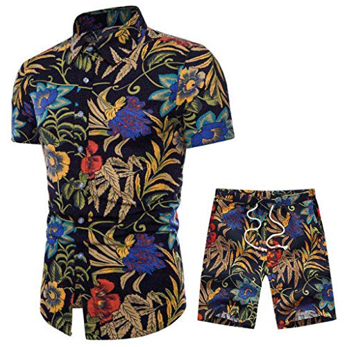 Hombre 5 Piezas Secado Rápido Conjunto Compresión Ropa Sudaderas con Capucha y Pantalones Cortos y Leggings y Manga Corta y Manga Larga Tops Apretada para Running Fitness