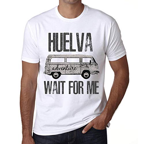 Hombre Camiseta Vintage T-Shirt Gráfico HUELVA Wait For Me Blanco