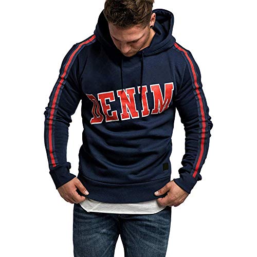 Hombre Sudadera con Capucha Deportiva Manga Larga Hoodie Casual Camisa de Entrenamiento