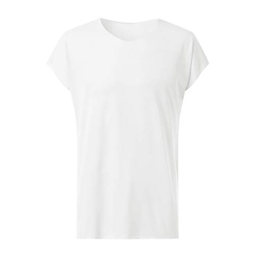 Hombres Casual O-Cuello Deporte Suelto Llanura Camiseta de Manga Corta Parte Superior Blusa