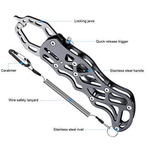 Homealexa Juego de alicates de Pesca, Herramientas de Pesca de Acero Inoxidable Juego de 3PCS, Que Incluye Abrazadera de Labios de pez, Alicates de Pesca, Tijeras de Hilo de Pescar