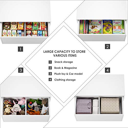 HOMECHO Armario para Almacenamiento de Juguetes Ropa Móvil Baúles Infantil para Niños Chicos con Ruedas Organizador para Juguetes de Madera Blanco 69x32x35.5 cm