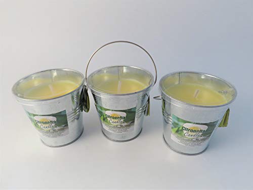 Homes on Trend Citronella Candle 07936 - Vela de citronela con Cubo de Acero Color Plateado, 10 x 10 cm