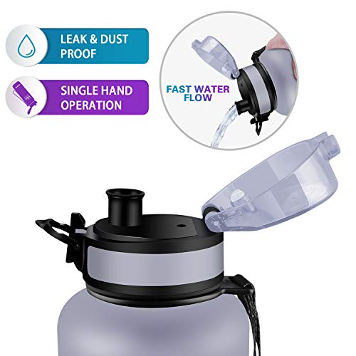 HoneyHolly Botella de Agua Deportes 1500ml Sin Bpa & Apertura con un Solo botón Reutilizable Filtro Botella Gimnasio Tritan Plástico para Niños, Sport, Gimnasio, Trekking, Bicicleta