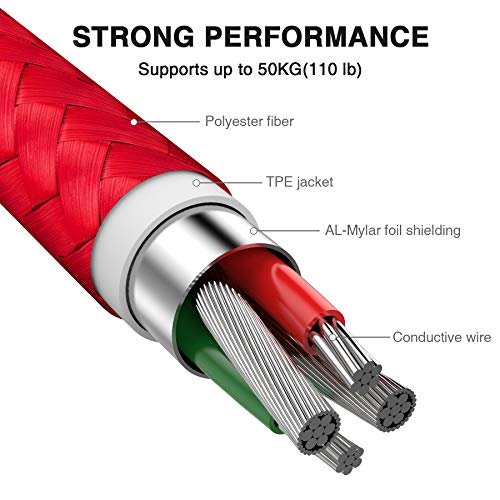 HONGDA Cable Phone, [4Pack 0.3M 1M 2M 3M] Cable Cargador Phone Nylon Trenzado Cable USB de Carga Rápida Compatible con Phone 11 Pro/11 Pro Max/Xr/Xs/X/8/8 Plus/7/6s/6Plus/6/Pad/Pod y más