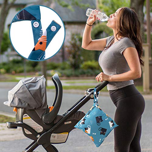HOTLIKE Bolsa de Pañales, 3PCS Bebé Reutilizable Impermeabilizan Bolsa con Cremallera Impermeable para Mamá, Wetbag Portátil Organizador de Viaje, Playa, Gym (Estilo 2)