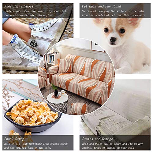 HOTNIU Funda Elástica de Sofá Funda Estampada para sofá Antideslizante Protector Cubierta de Muebles (Dos Plazas, Modelo_sx)