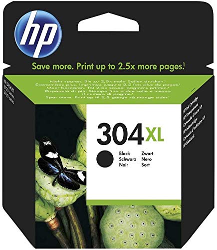 HP N9K08AE 304XL Cartucho de Tinta Original de alto rendimiento, 1 unidad, negro