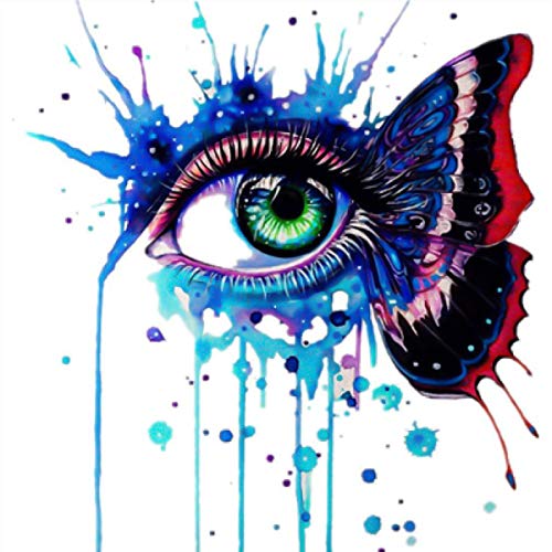 HQdeal 5D Kit Completo de Pintura de Diamante, ojos azules Bordado de Diamantes de Imitación para Adultos Relájese en Punto de Cruz Artes de Artes Pegadas para Decoración de Paredes30*30cm