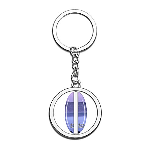 Hqiyaols Keychain España Arenal Beach Javea Cristal Girar Acero Inoxidable Llavero Viajes Ciudad Recuerdo Llavero